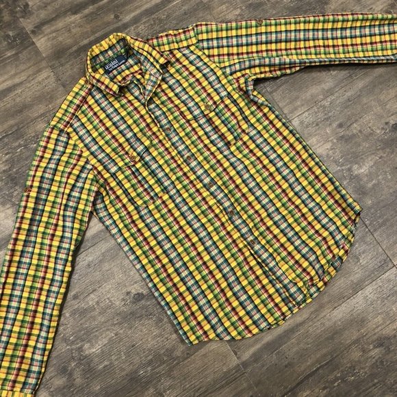 Polo Ralph Lauren Men Size Small Multicolor Plaid Button‎ Up Shirt - Picture 1 of 9